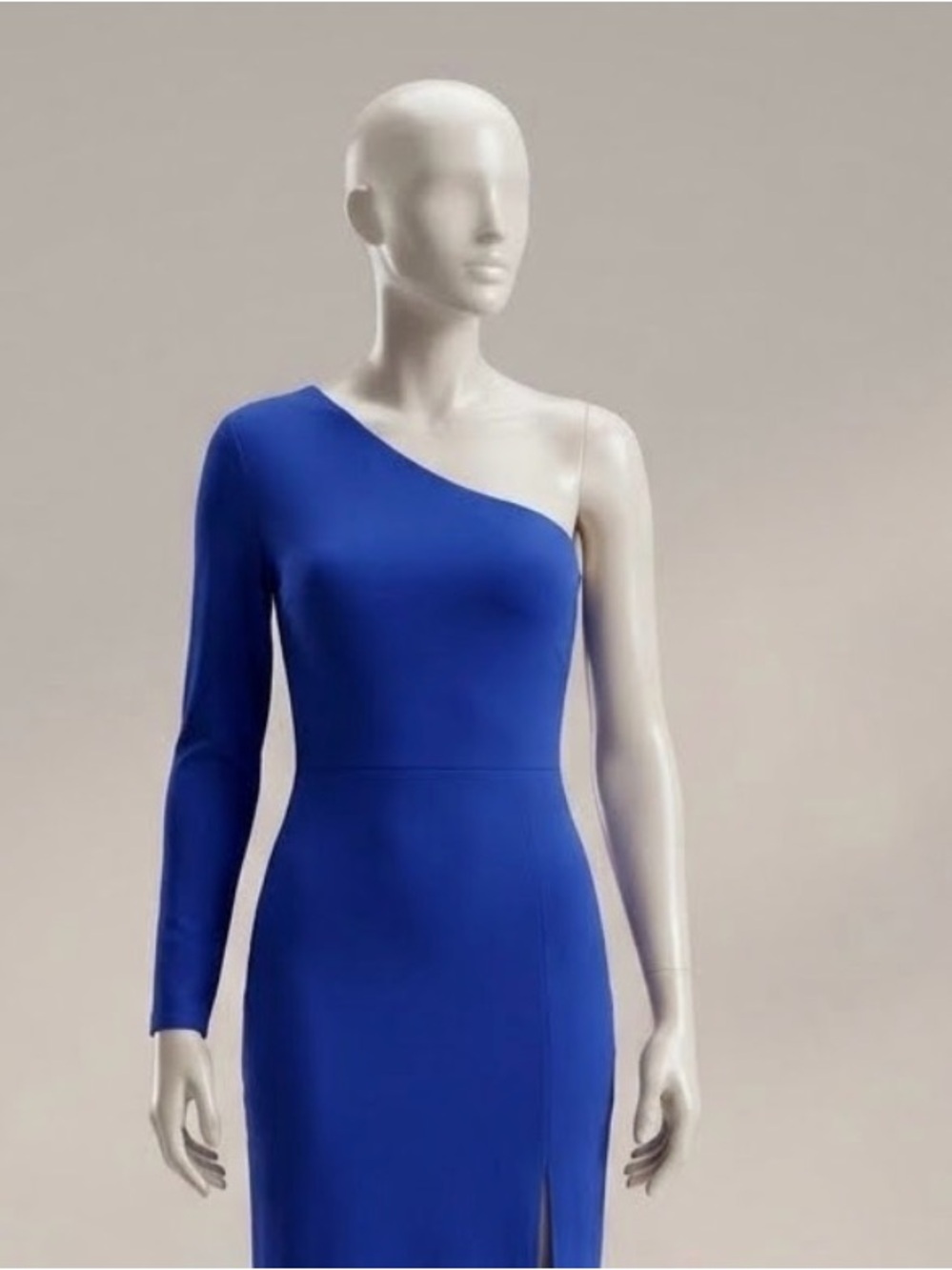 One shoulder blue jumpsuit